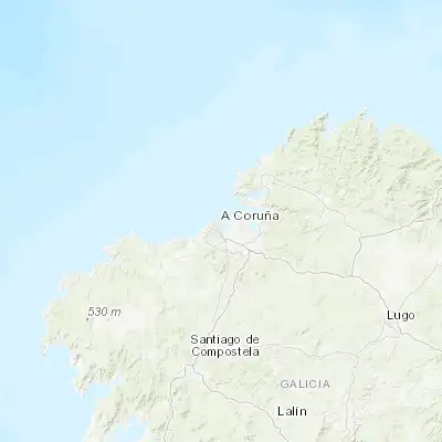 Map showing location of A Coruña (43.371350, -8.396000)