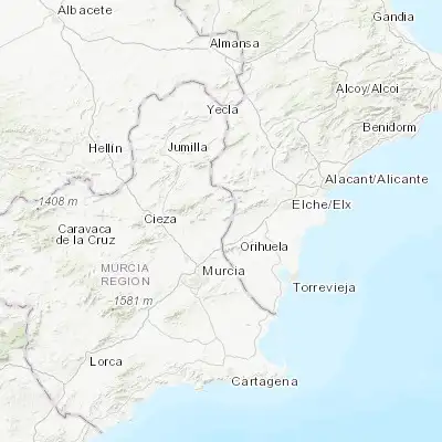 Map showing location of Abanilla (38.205370, -1.041530)