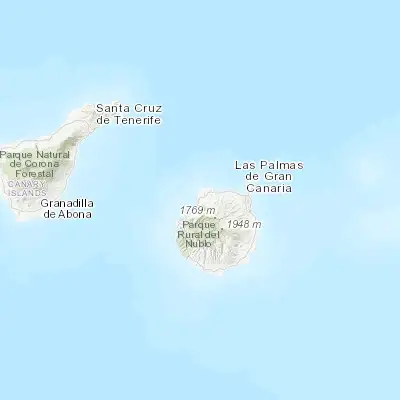 Map showing location of Agaete (28.100230, -15.699980)