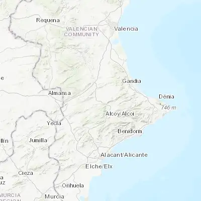 Map showing location of Albaida (38.837980, -0.517210)