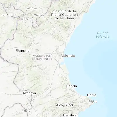 Map showing location of Albal (39.400000, -0.416670)