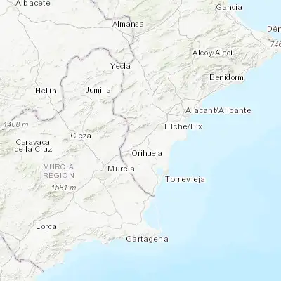 Map showing location of Albatera (38.179020, -0.870590)