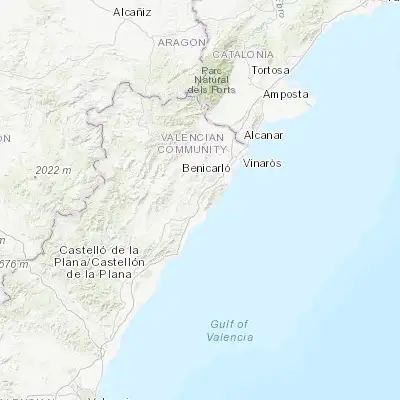 Map showing location of Alcalà de Xivert (40.300000, 0.233330)