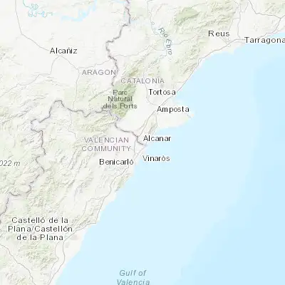 Map showing location of Alcanar (40.543160, 0.480820)