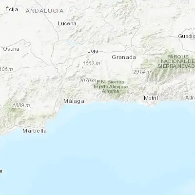 Map showing location of Algarrobo (36.773880, -4.039520)