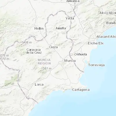 Map showing location of Alguazas (38.053560, -1.250510)