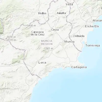 Map showing location of Alhama de Murcia (37.851030, -1.425070)