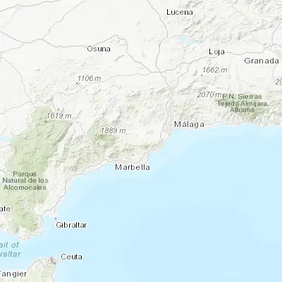 Map showing location of Alhaurín el Grande (36.643000, -4.687280)