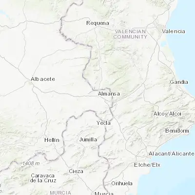 Map showing location of Almansa (38.869170, -1.097130)