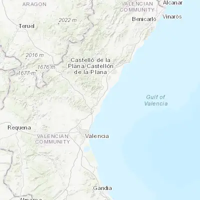 Map showing location of Almenara (39.750000, -0.216670)