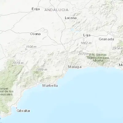 Map showing location of Almogía (36.825500, -4.540700)