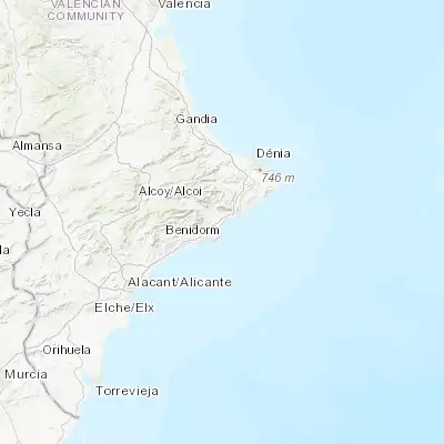 Map showing location of Altea (38.598850, -0.051390)