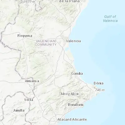 Map showing location of Alzira (39.150000, -0.433330)