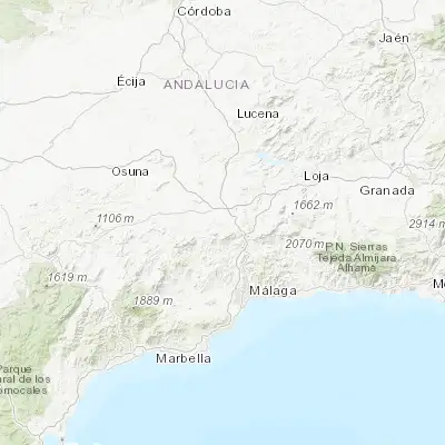 Map showing location of Antequera (37.019380, -4.561230)