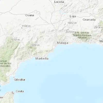 Map showing location of Arroyo de la Miel (36.603260, -4.542420)