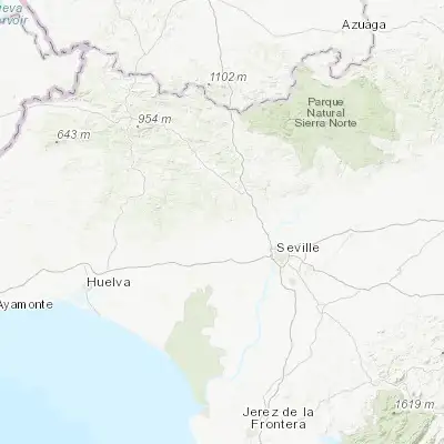 Map showing location of Aznalcóllar (37.519140, -6.269880)