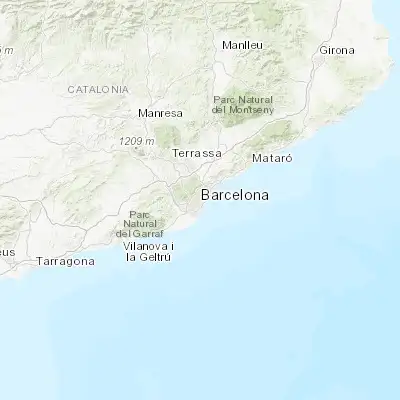 Map showing location of Barcelona (41.388790, 2.158990)