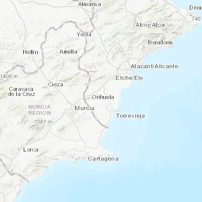 Map showing location of Benejúzar (38.077280, -0.839420)