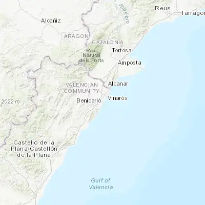 Map showing location of Benicarló (40.416500, 0.427090)