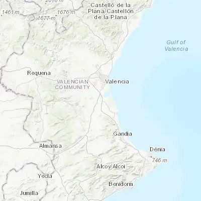 Map showing location of Benifaió (39.284390, -0.425980)