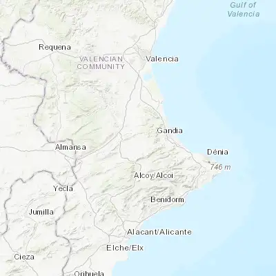Map showing location of Benigànim (38.950000, -0.433330)
