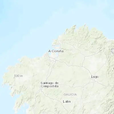 Map showing location of Bergondo (43.316670, -8.233330)