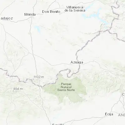 Map showing location of Berlanga (38.283330, -5.816670)