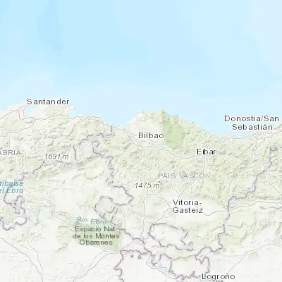 Map showing location of Bilbao (43.262710, -2.925280)