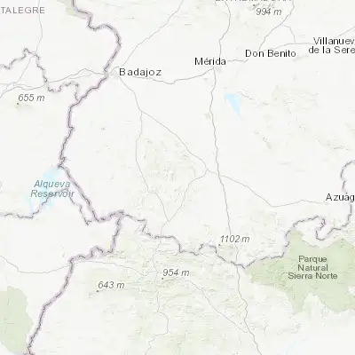 Map showing location of Burguillos del Cerro (38.380080, -6.590370)