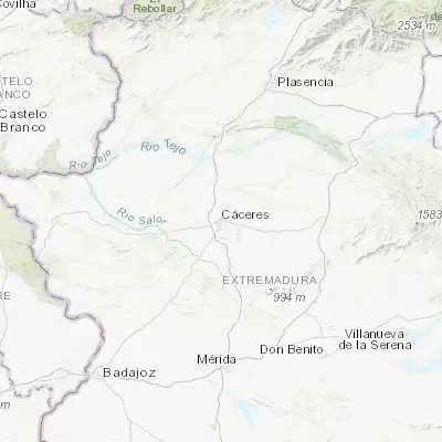 Map showing location of Cáceres (39.476490, -6.372240)