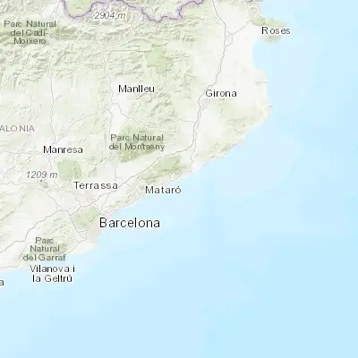 Map showing location of Calella (41.613810, 2.654230)