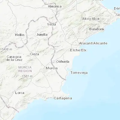 Map showing location of Callosa de Segura (38.124970, -0.878220)