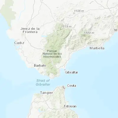 Map showing location of Castellar de la Frontera (36.317360, -5.454070)