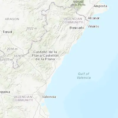 Map showing location of Castelló de la Plana (39.985670, -0.049350)