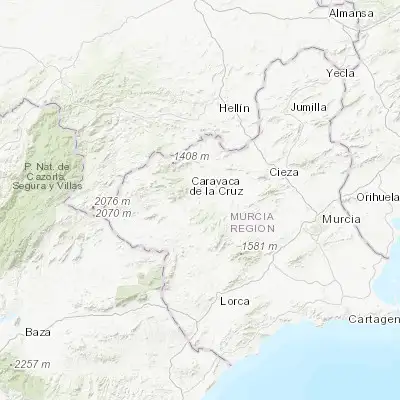 Map showing location of Cehegín (38.092420, -1.798500)