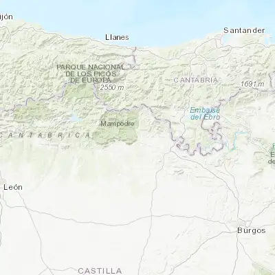 Map showing location of Cervera de Pisuerga (42.866760, -4.497960)