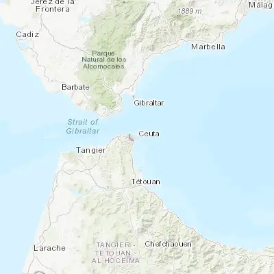 Map showing location of Ceuta (35.889190, -5.320420)