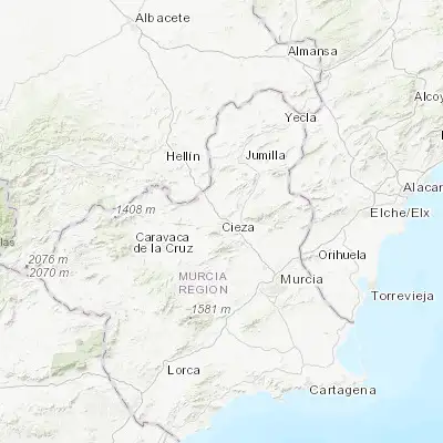 Map showing location of Cieza (38.239980, -1.419870)
