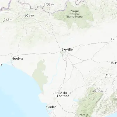 Map showing location of Coria del Río (37.287660, -6.054100)