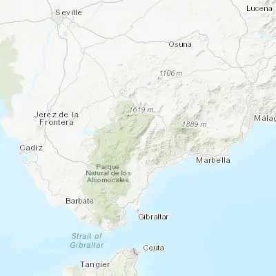 Map showing location of Cortes de la Frontera (36.617100, -5.342660)