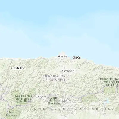 Map showing location of Corvera de Asturias (43.535540, -5.888930)