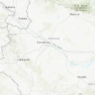 Map showing location of Cuarte de Huerva (41.594660, -0.932680)