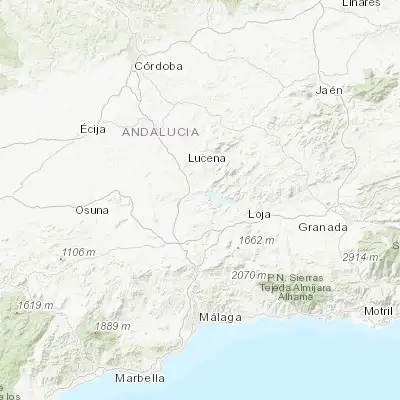 Map showing location of Cuevas de San Marcos (37.266660, -4.414320)