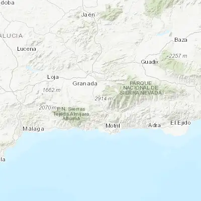 Map showing location of Dúrcal (36.987880, -3.566010)