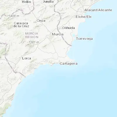 Map showing location of El Plan (37.650000, -1.016670)