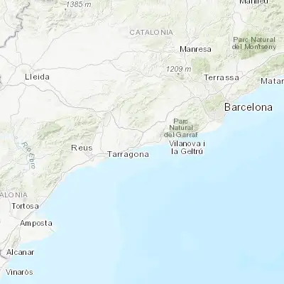 Map showing location of El Vendrell (41.216670, 1.533330)