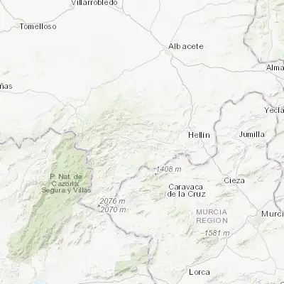 Map showing location of Elche de la Sierra (38.451230, -2.047600)