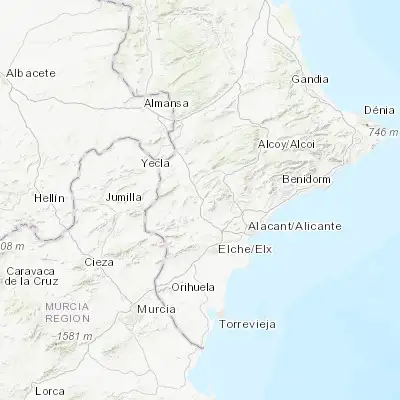Map showing location of Elda (38.477830, -0.791570)