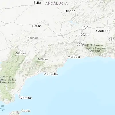 Map showing location of Estación de Cártama (36.733330, -4.616670)