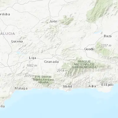 Map showing location of Granada (37.188170, -3.606670)